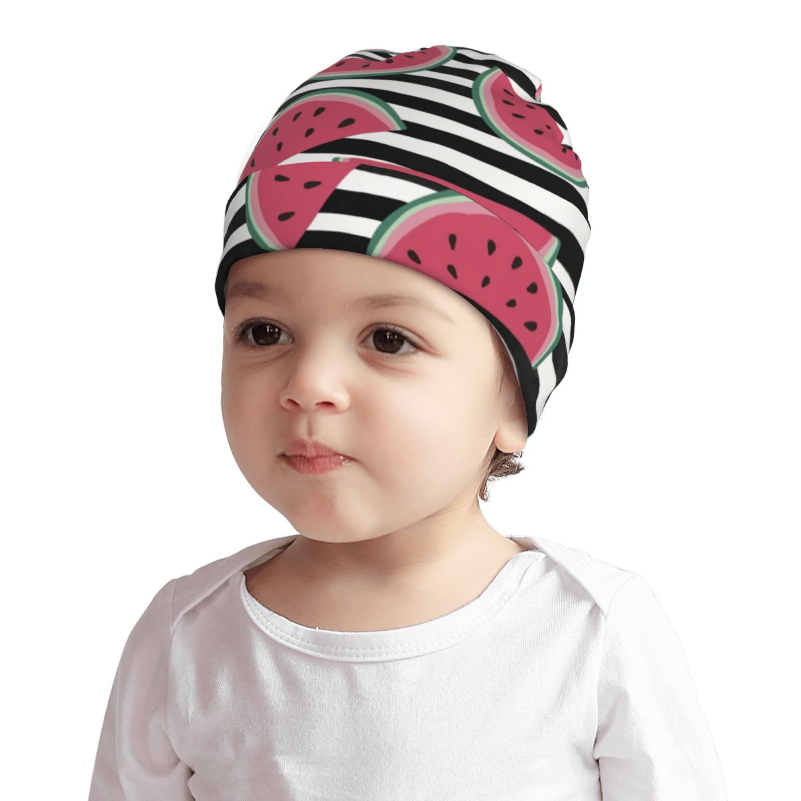 Rqzwdq Tropical Fruit of Watermelon Pattern (6) Kids Beanie Hats Warm Knit Beanie Cap Skull Caps Gifts Decor for Boys Girls White