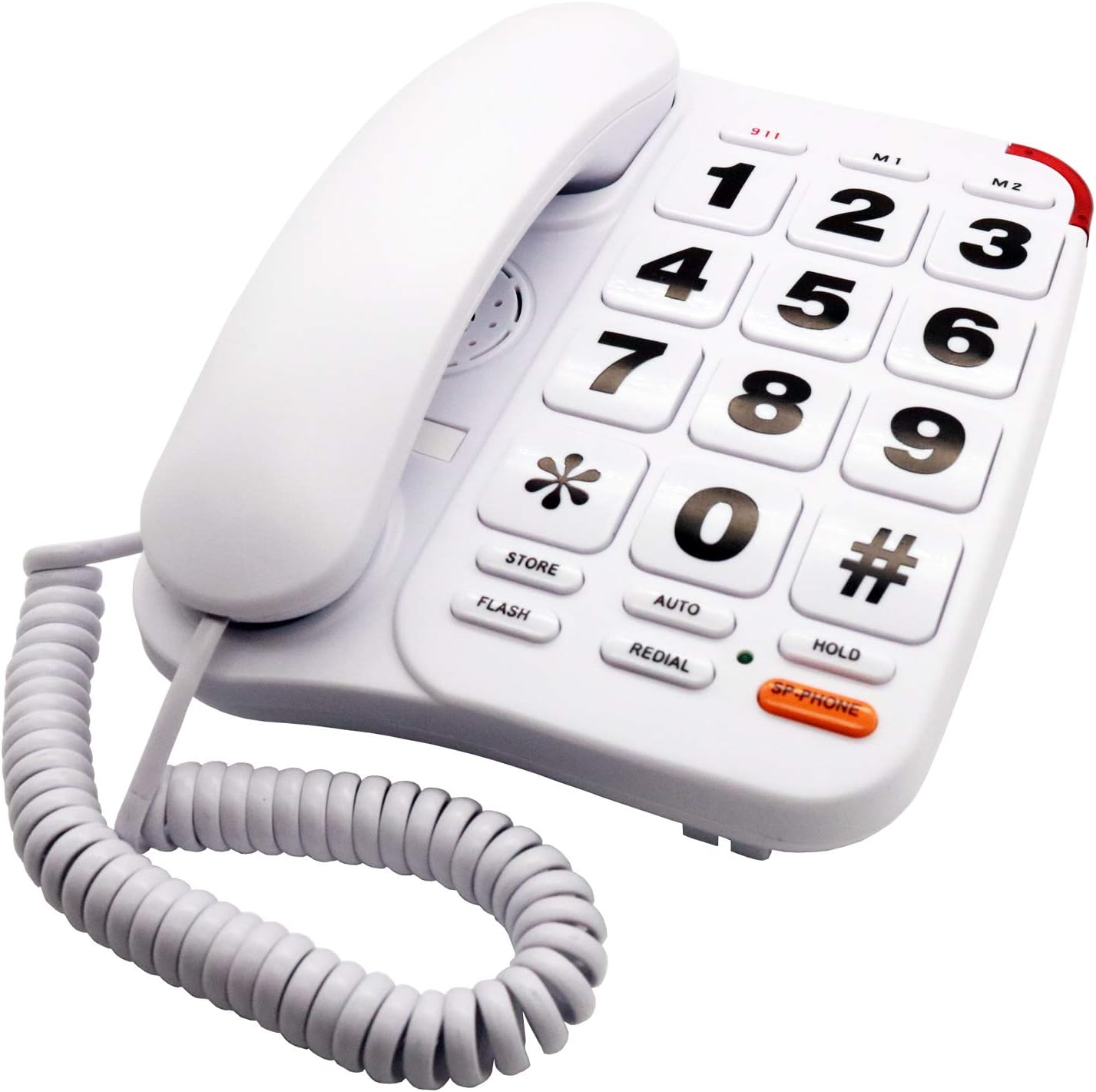 KerLiTar K-P046W Amplified Phones for Seniors with Extra Large Buttons Telephones Landline Corded Phones for Elderly with Loud Speakerphone SOS Emergency Speed Dial Wall Phones