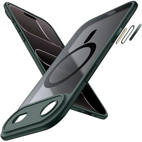 JETech Magnetic Matte Case for iPhone Air, Dark Green | Compatible with MagSafe, Built-in Camera Control Button, Shockproof, Translucent Back, Slim Phone Cover