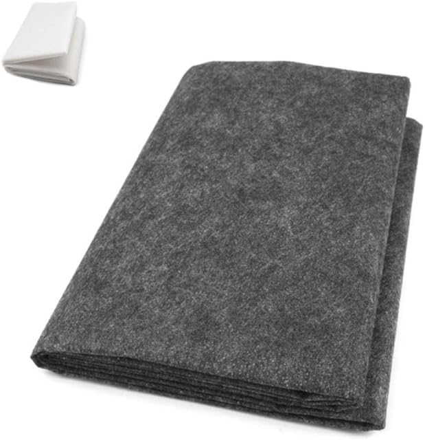 ZADAWERK® Flizelina do naprasowywania - 80+18 g/m² - gruba - szary - 90x100 cm - do naprasowywania na polarze - naszywanie - patchwork - obszycie