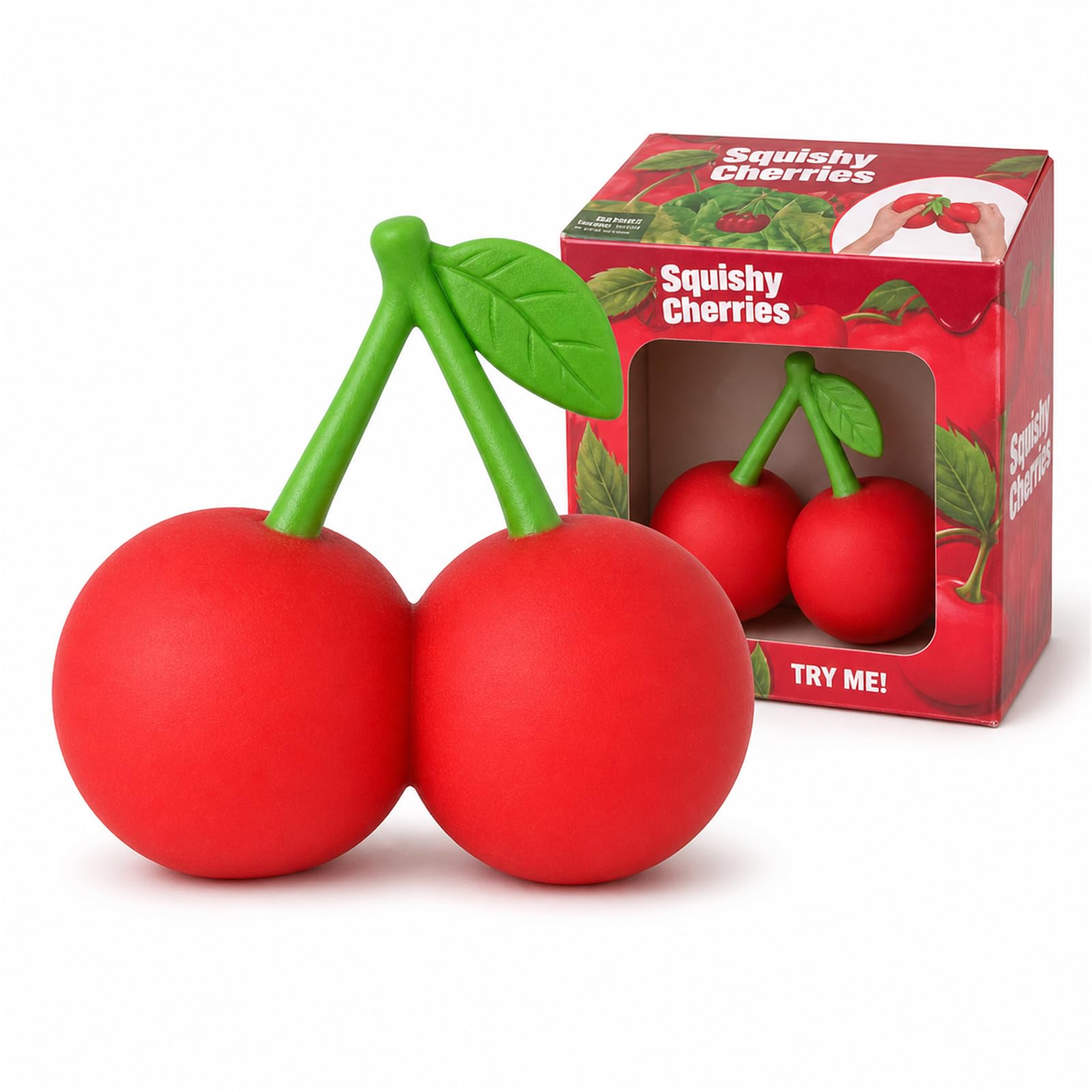 Cherry Squishy, Soft Toy, Relief Block Toy, Portable Decompression on Sensory Toy For Work Travel Adult Youth
