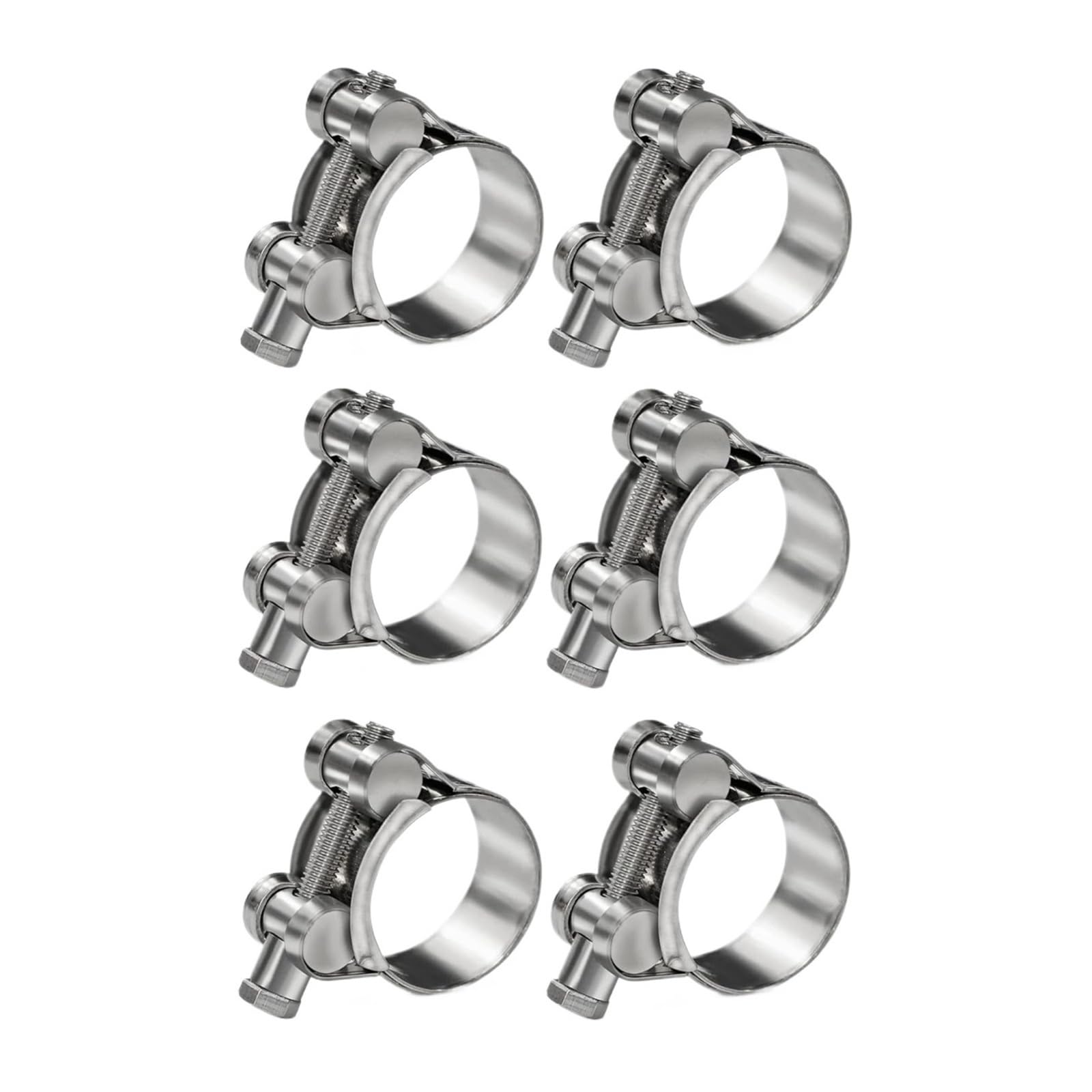 6 sztuk 304 zaciski do węży ze stali nierdzewnej T Bolt, 17-174mm Heavy Duty regulowany zacisk rurowy do rury wydechowej Turbo Intercooler(6pcs 17-19mm)