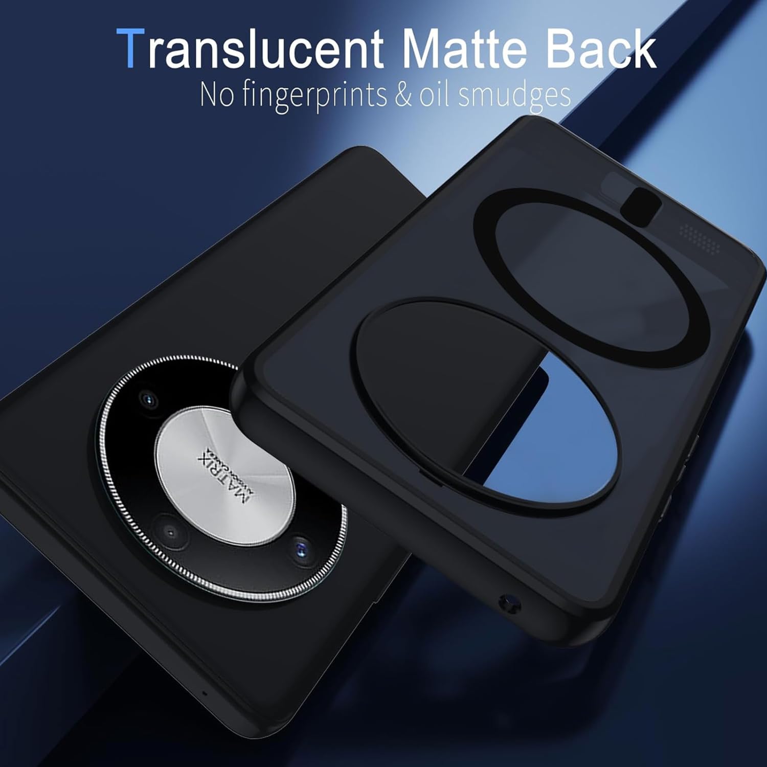 Cover Magnetica Per Honor Magic 6 Lite – Custodia Sottile Con Retro Opaco Traslucido E Bumper In TPU – Nero - 2