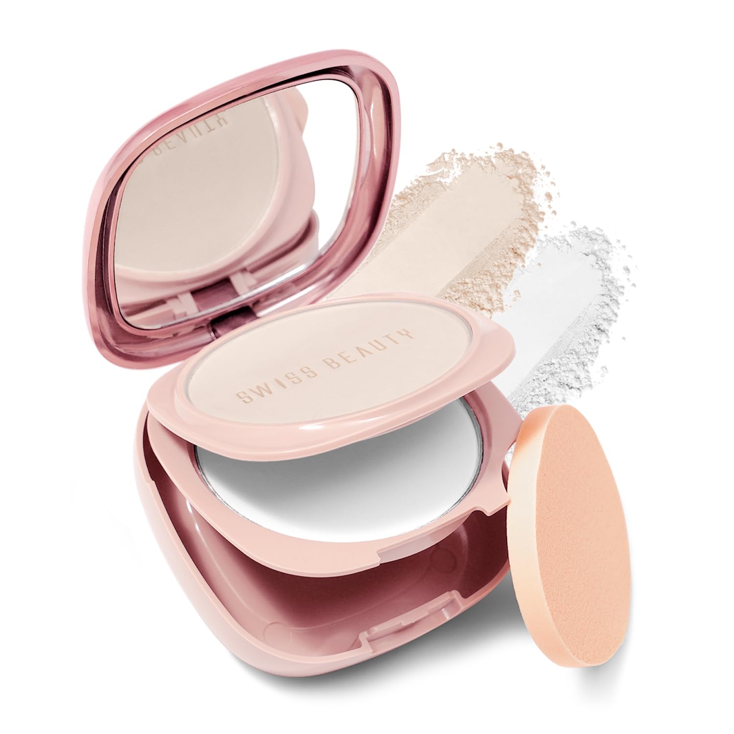 Swiss Beauty Matte & Set Duo Lightweight Compact For All Skin Types| Compact Powder + Translucent Powder | Shade- 01 Ivory, 20gm