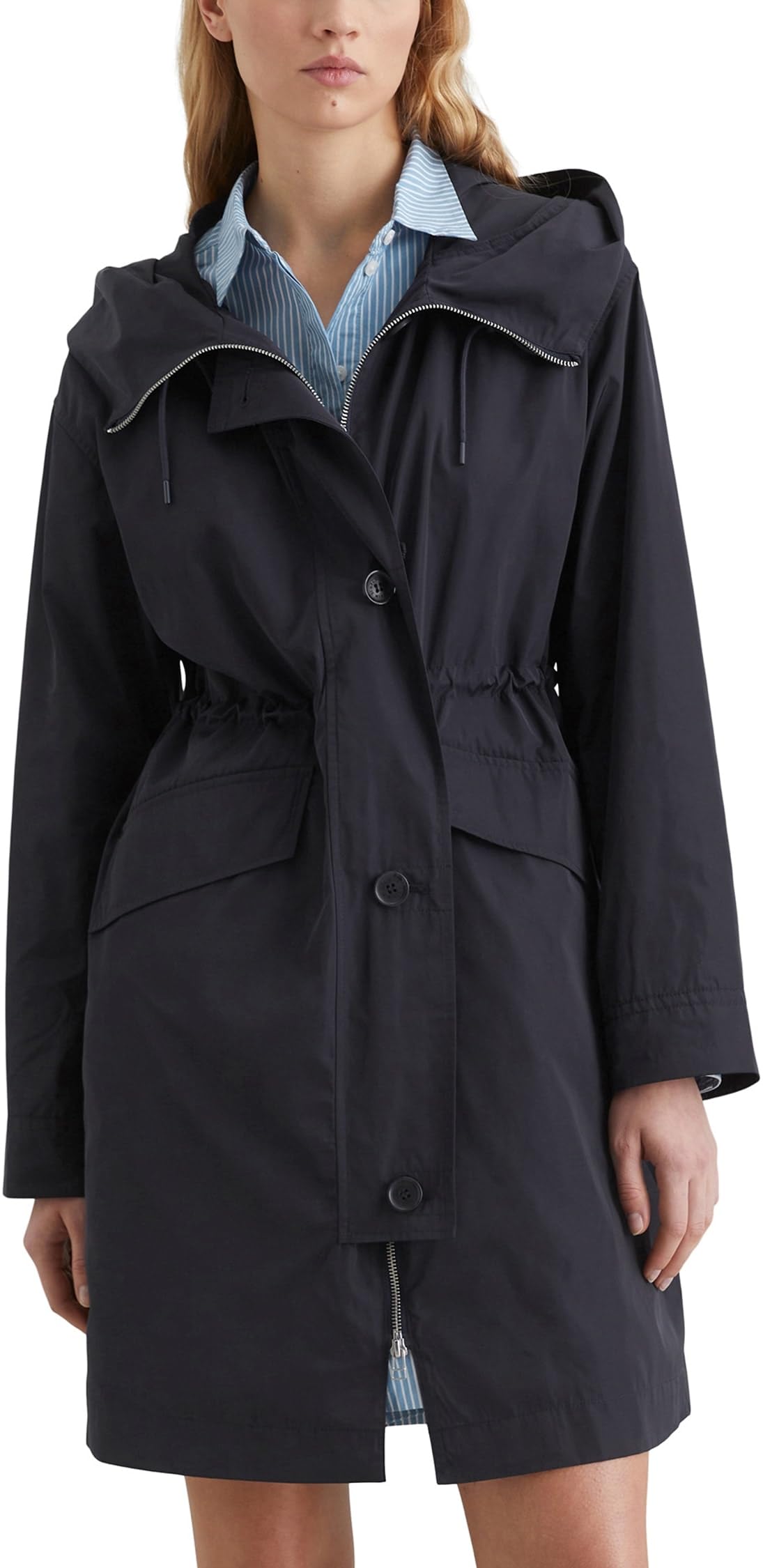 Marc OߴPolo Denim Parka con capucha Mujer impermeable, Azul (Blue Depths), S