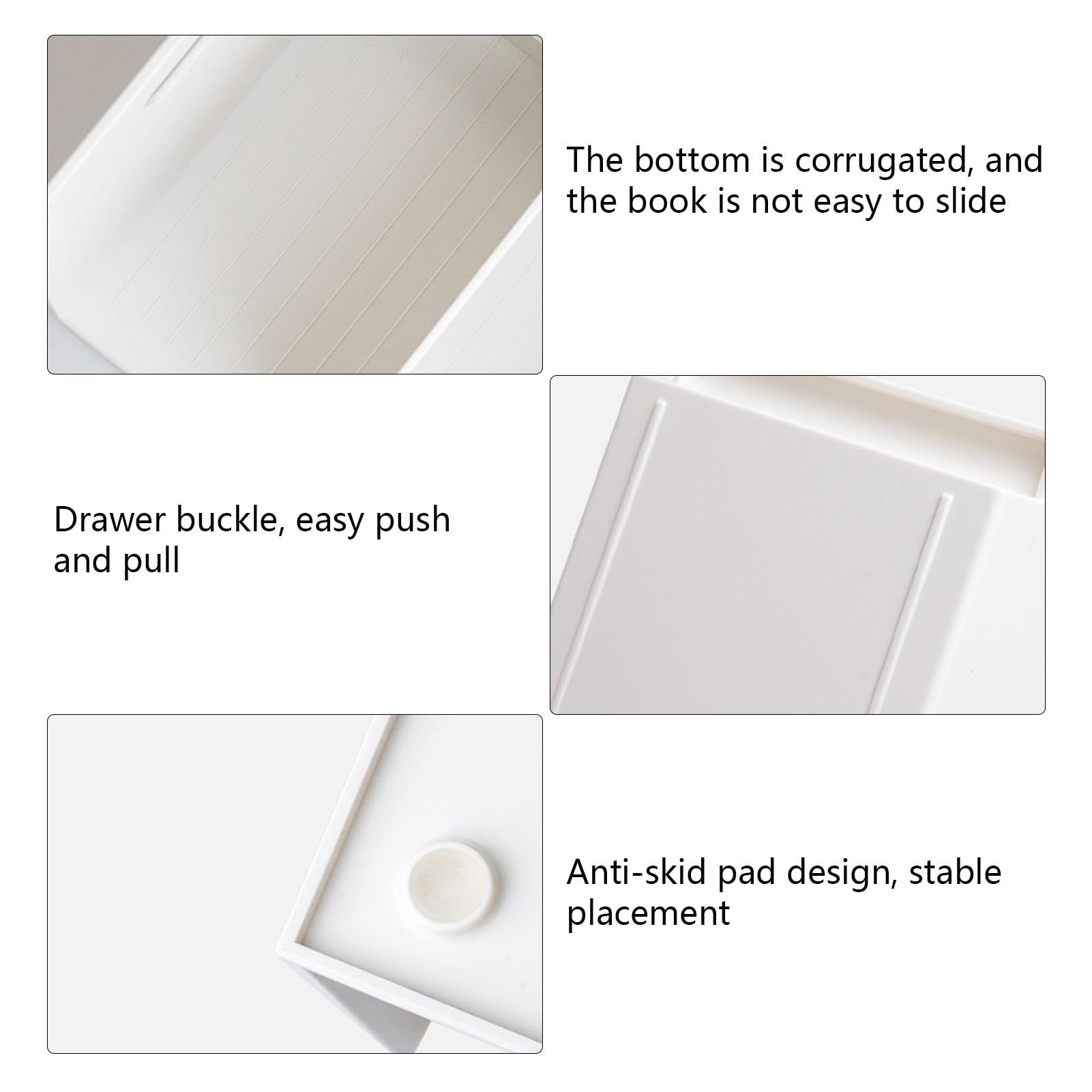 Organizer da scrivania con supporto per libri, libreria da scrivania, organizer multifunzione da scrivania con 2 cassetti, solido supporto per libri di facile accesso, per cancelleria, libri, riviste