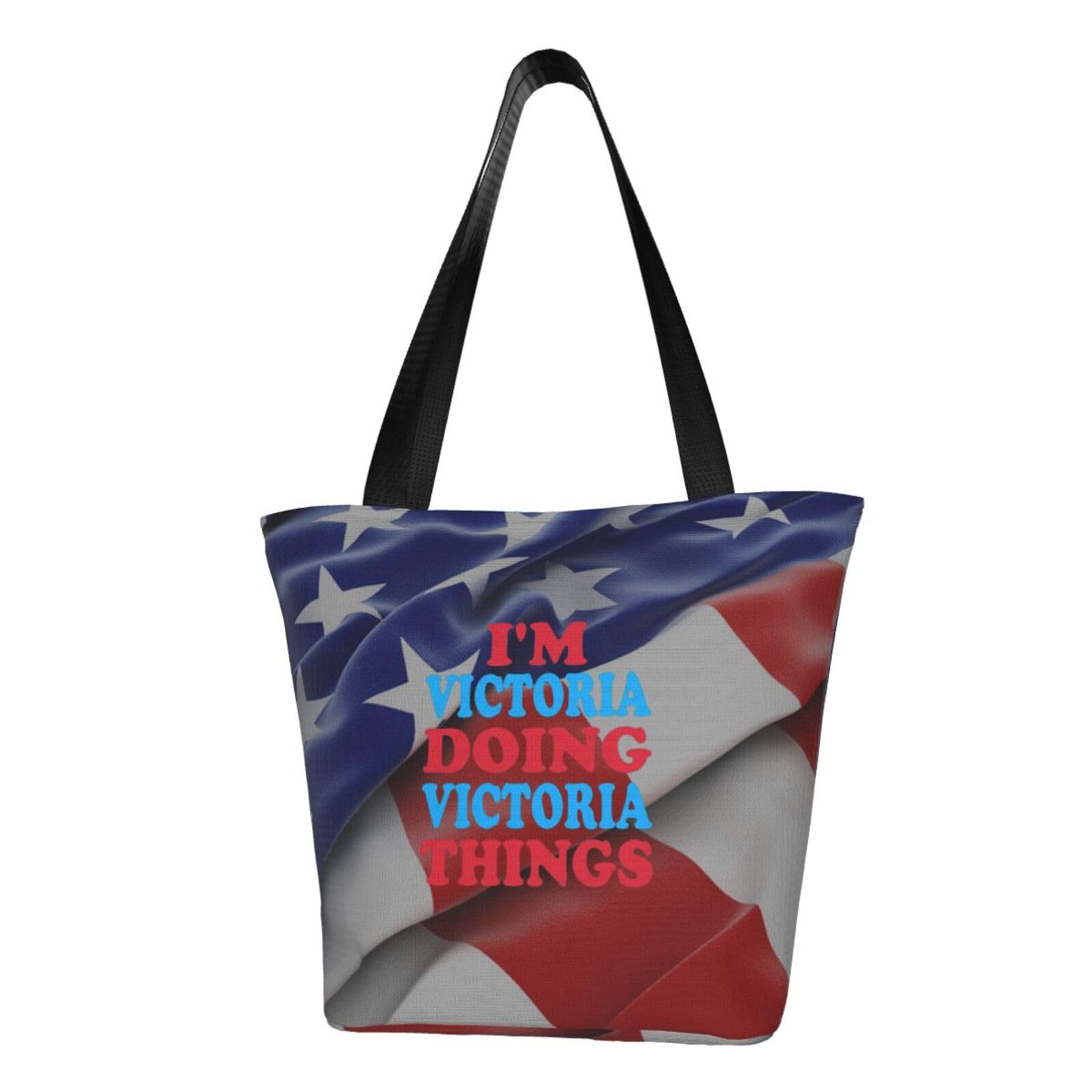 I'm Victoria Doing Victoria Things Women'S Casual One Shoulder Carry Shopping Bag Large Capacity Working Storage Handbag