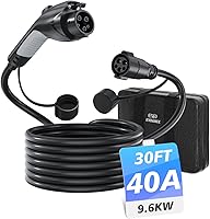 Vista 8 de Cable de extensión J1772, cable de extensión para cargador EV 40A de 12 metros, cable de carga para vehículos eléctricos 110V-240V compatible