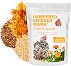 Pampered Chicken Mama Non-GMO Mealworm, Corn, Flax, Herb Treat for Backyard Chickens, Healthy Layer Feed & Supplies for Pet Chickens Poultry Queen Treat for Hens (20 pounds)