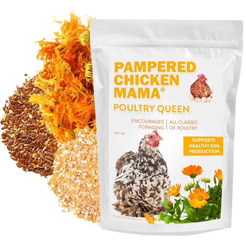 Petisco para galinhas e patos com mealworms, milho, linhaça e ervas Pampered Chicken Mama – aproximadamente 1,36 kg
