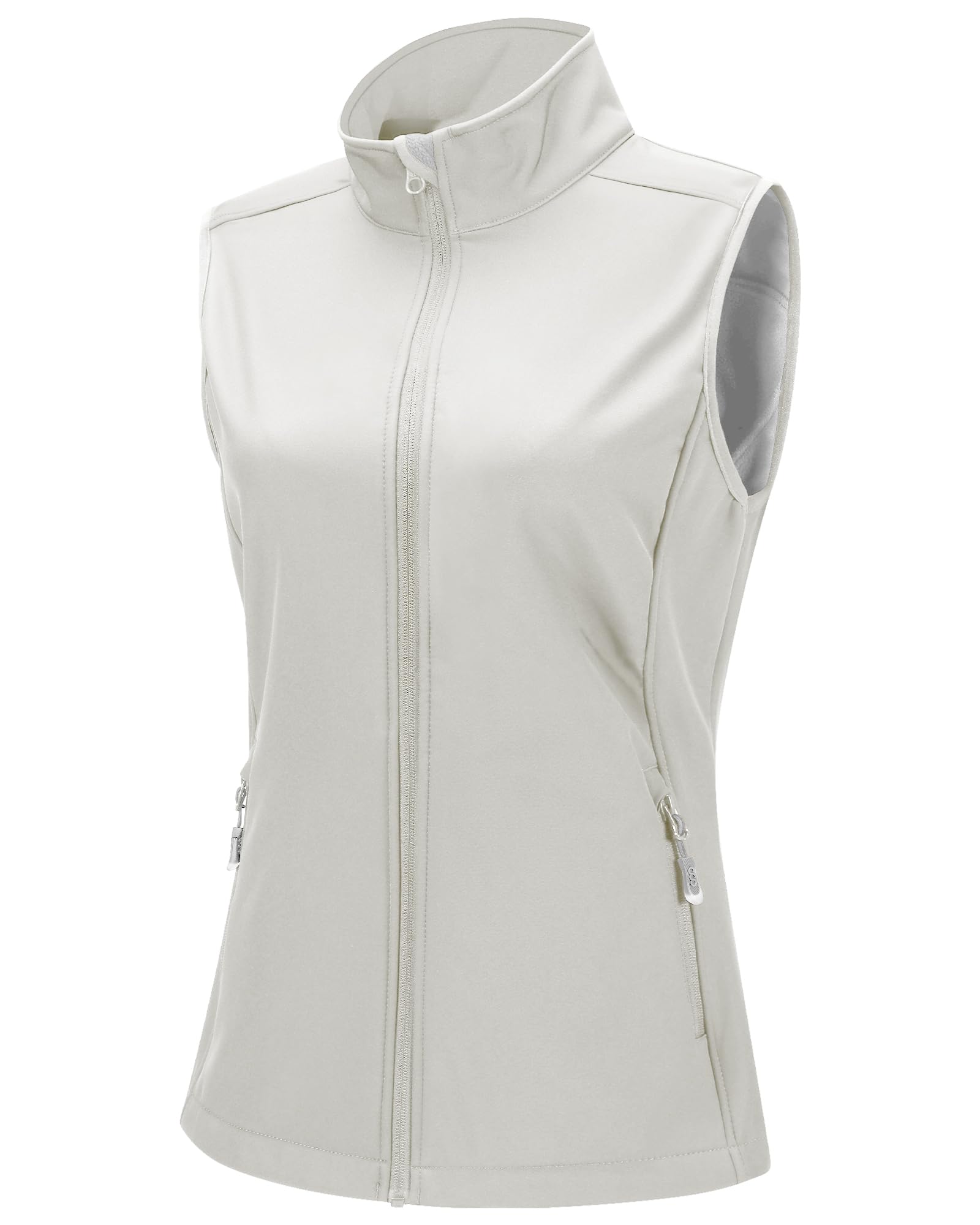 33,000ft Women's Running Vest Fleece Lined Zip Up Windproof Lightweight Softshell Vests Outerwear for Golf Hiking Sports