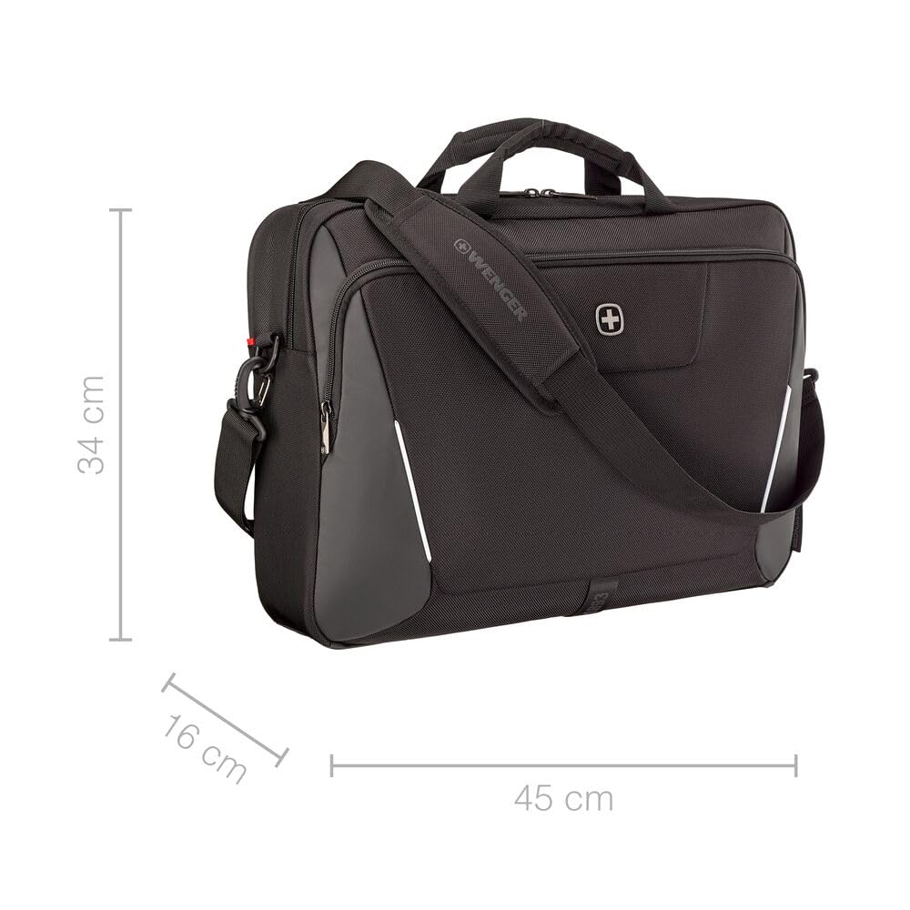 Wenger, XE Brief 17, 17" Laptop Briefcase with Tablet Pocket, Black, Rete digitale, 15,6", Casual