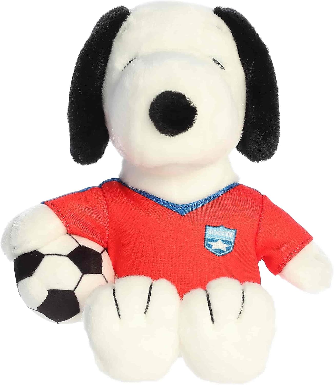 Aurora® Adorable Peanuts® Soccer Snoopy Stuffed Animal - Officially Licensed Toys for All Snoopy Fans - Nostalgic Gift for Adults and Birthday Celebrations - White 8 Inches