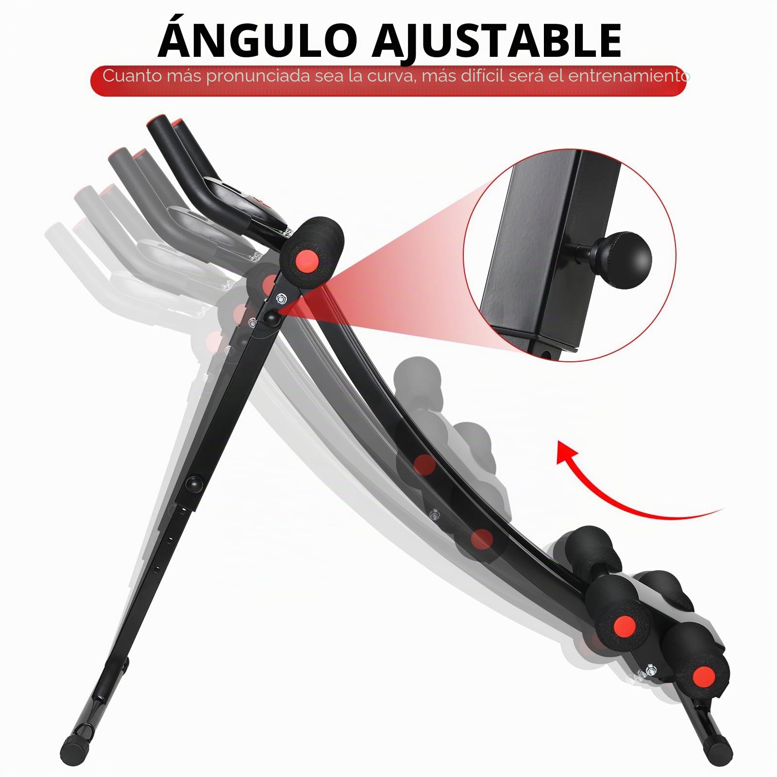 LIFERUN Banco de abdominales plegable, entrenador de abdominales