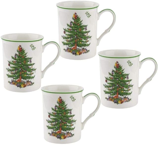 Spode Christmas Tree Set of 4 Mugs