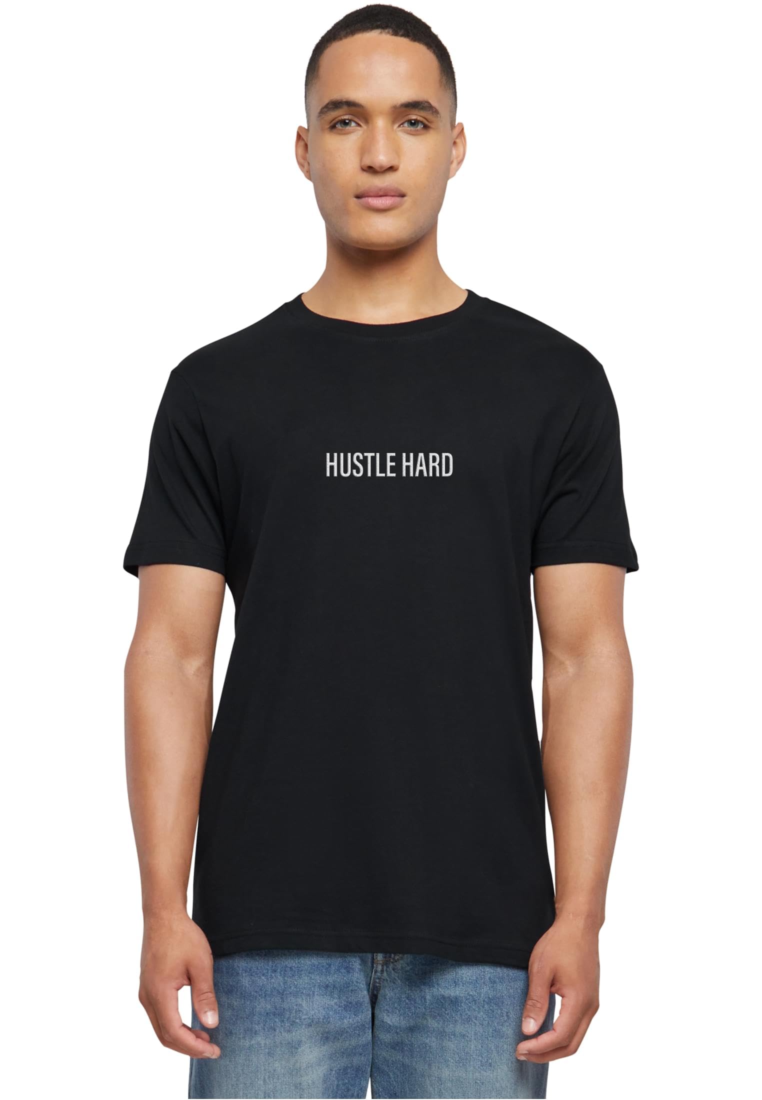 Mister TeeMen Mt3162-hustle Wording Emb Tee T-Shirt (pack of 1)