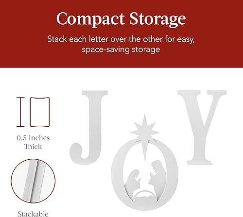 Miniatura 6 de Best Choice Products Decoración navideña de Navidad de 46 pulgadas, letrero de decoración de patio de 3 piezas, silueta de PVC resistente a la