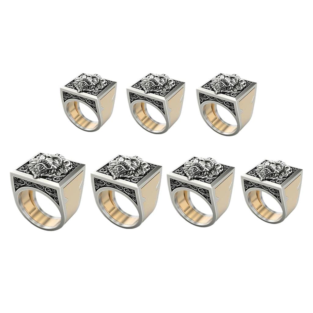 ELBME® Men's Combination Rings Lion Ring Hip Hop Jewelry Punk Rings Gift 7-image-6