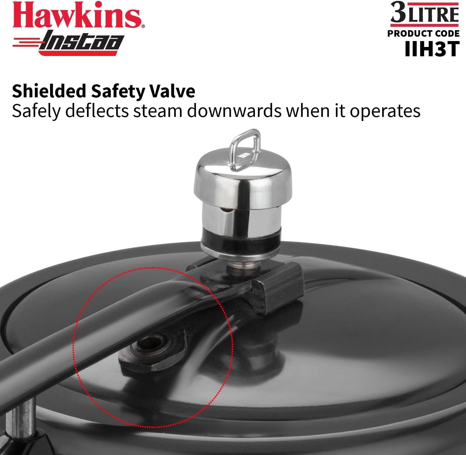 Hawkins Instaa Pressure Cooker, Induction Inner Lid Cooker, Tall Body Hard Anodised Cooker, Best Black Cooker, Black IIH3T 3 Litre