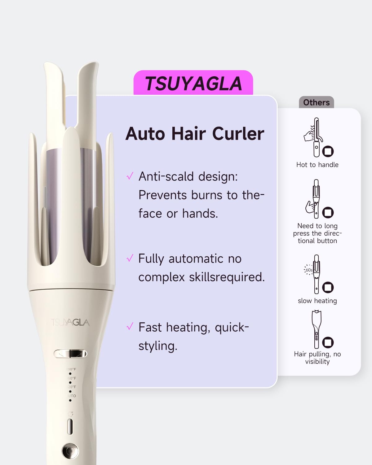 3-in-1 Automatic Curling Iron with Ceramic Barrels