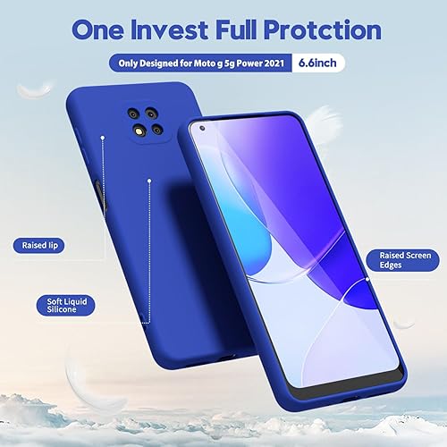 Miniatura 10 de oakxco Funda para teléfono Motorola Moto G Power 2021 de silicona líquida, fina y delgada de gel de goma suave TPU cubierta simple para mujeres y