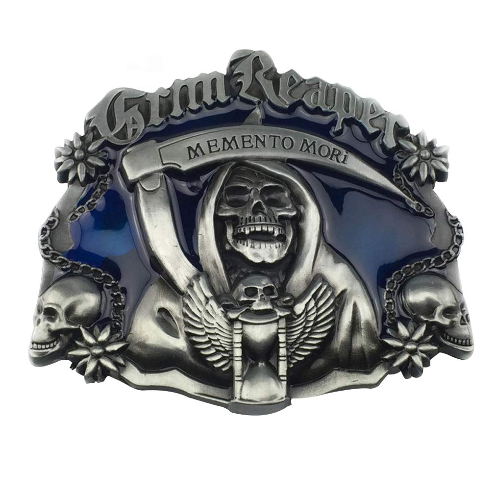 N\DMen?s Grim Reaper Skull Skeleton Punisher Belt buckle Cowboy Style,Gift for Birthday, Father's Day,Christmas Day