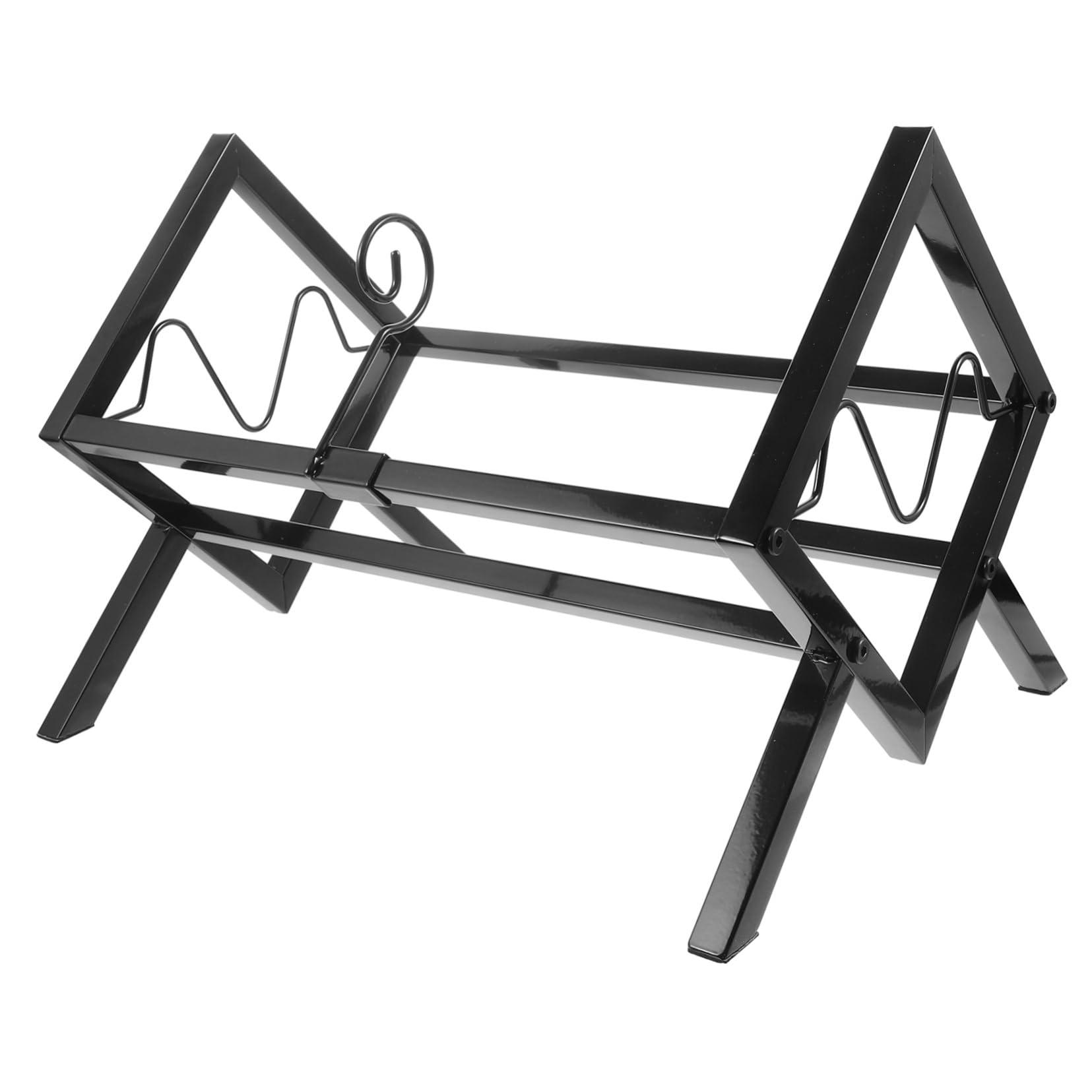 Porta Vinile da Scrivania in Metallo Nero, Organizer Capiente | Espositore per Album e Cd, Uso Desktop e Casa, Struttura Ordinata per Libri e Forniture Ufficio