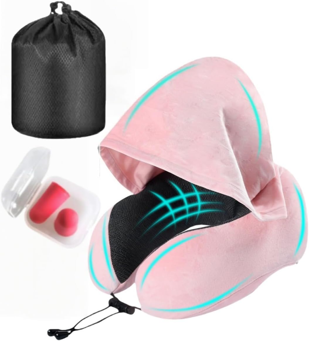 Travel Pillow with Large Hood Neck Pillow with Memory Foam Travel Pillow with Large Hood Neck Pillow with Memory Foam