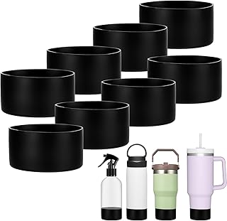 HOFURME 8 Pieces Protective Silicone Sleeve Bottom, Washable Rubber Bottom Base Accessories, Silicone Sleeve For Glass Bot...