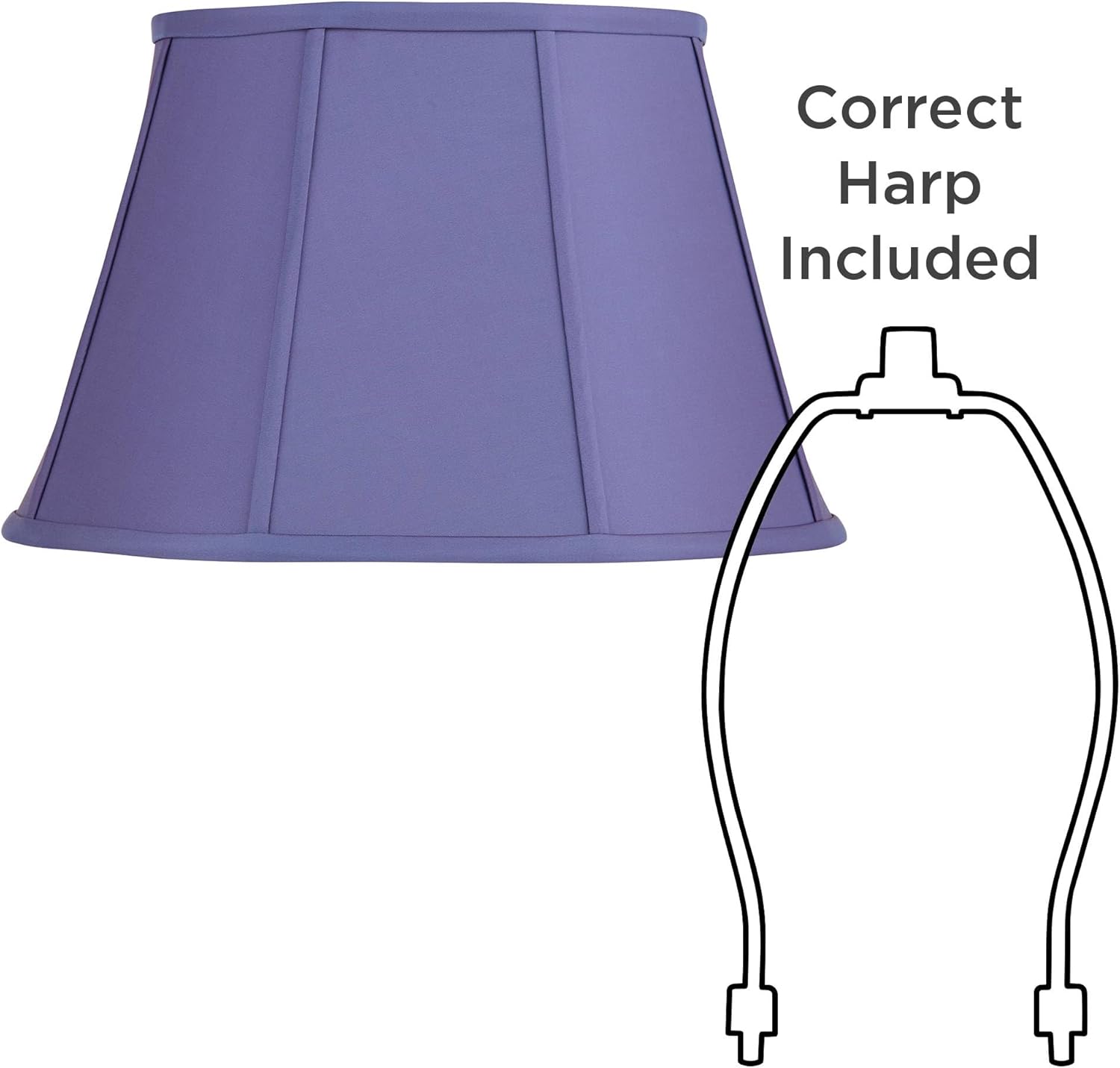 Mapo 11" Top x 17" Bottom x 11" High x 11" Slant Lamp Shade Replacement Large Lilac-Blue Bell Round Traditional Fabric Softback Washer Harp Finial - Springcrest
