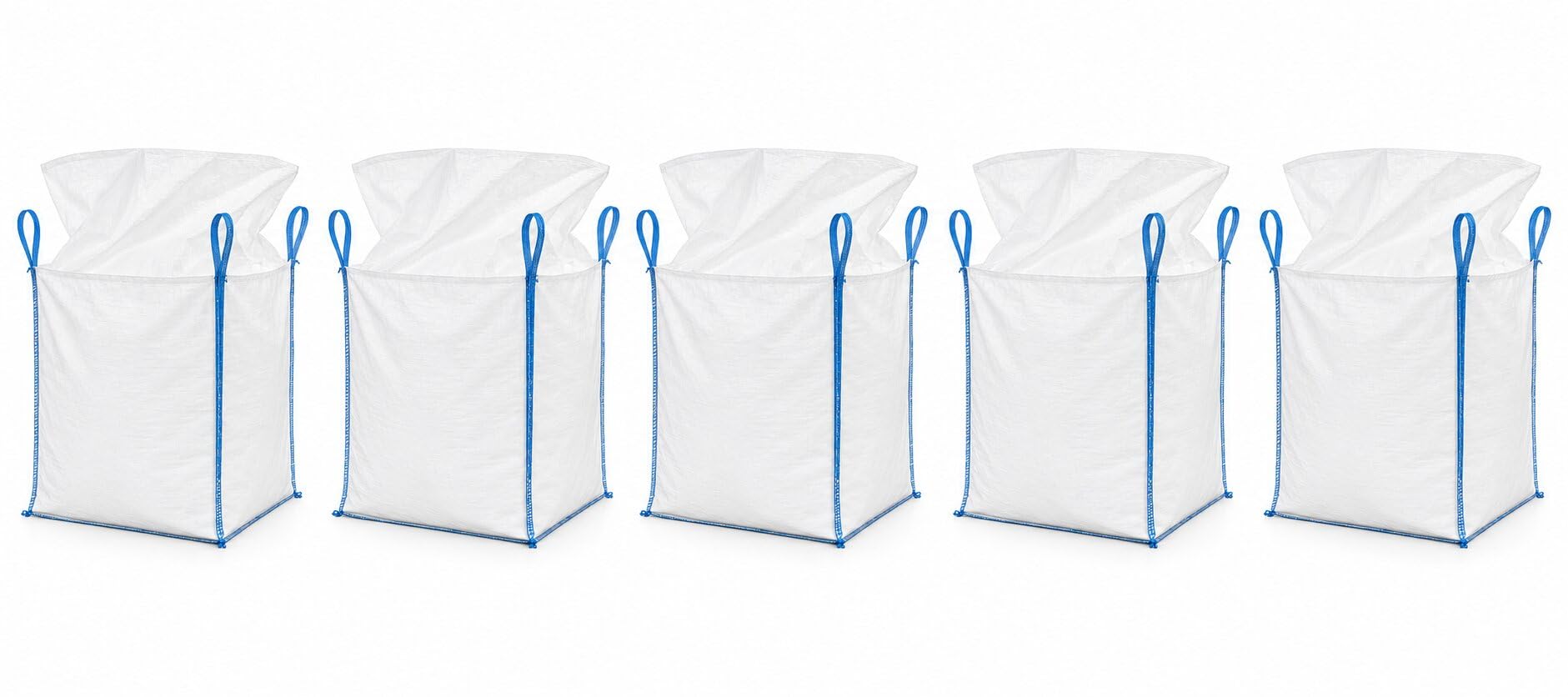 5 Stück Big Bag 90x90x110cm - Säcke für Bauschutt, Holz, Gartenabfall, Sand, Landwirtschaft - Bauschuttsäcke, Tragfähigkeit 1000 kg