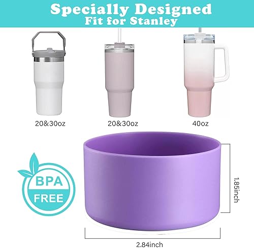 Miniatura 2 de QIANHAI Botas de silicona para Stanley Quencher Adventure, vaso de 40 onzas con asa y Stanley IceFlow de 30 onzas y 20 onzas, funda inferior de