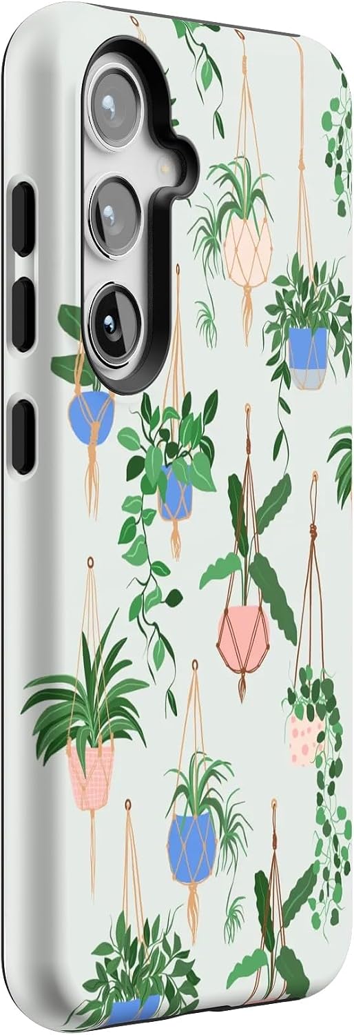Casely Galaxy S24 Case | Hanging Around | Potted Plants Floral | Essential Slim Dual-Layer Protective Design
