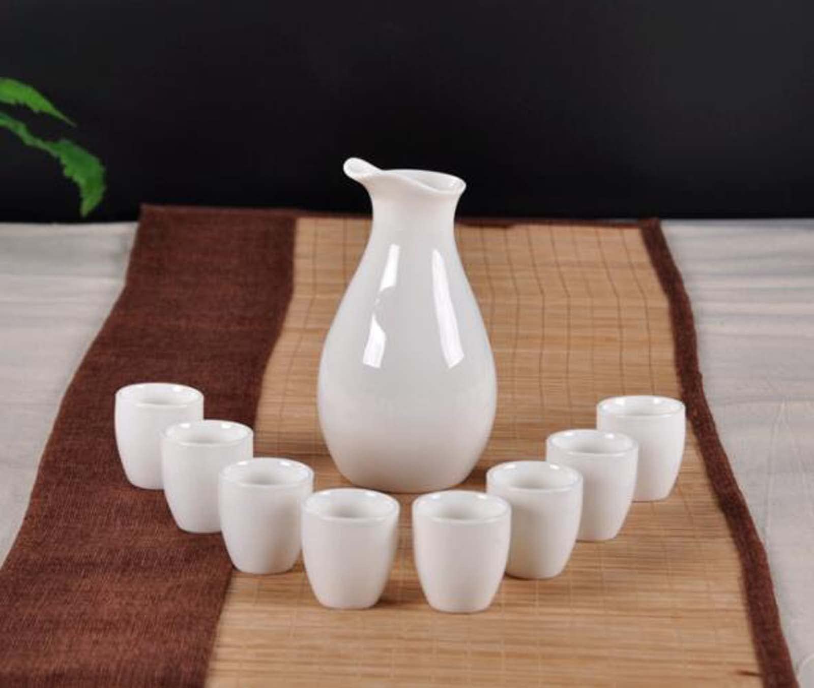 ZEALMAX Set Of 5 Retro Ceramic Sake Cups For Home Use Black