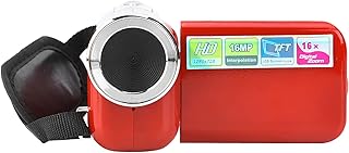 Childrens Gift Mini DV, 16X HD Digital Video Camera Camcorder, 2inch TFT LCD Sceen USB 2.0 Video-AVI/Photo-JPEG Vlogging Camera Toy for Birthday, Christmas, Holiday Kids Gift(Red)