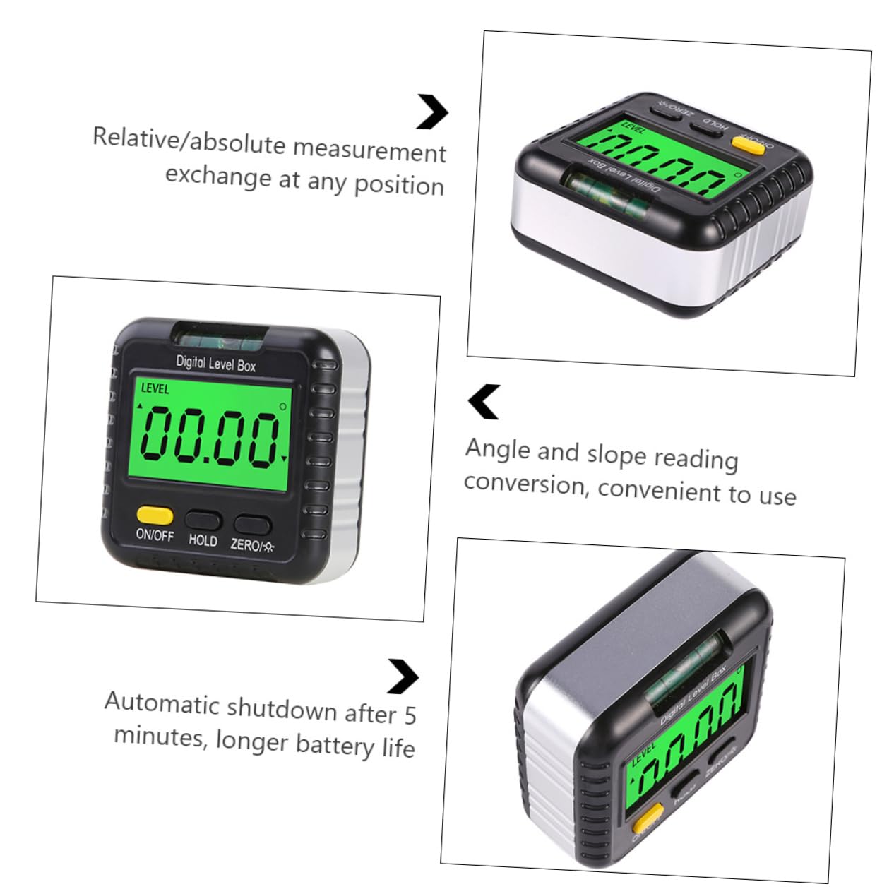 UKCOCO 2pezzi Digitale Magnetico Per Misurazione Angolare Strumento Compatto Per Rilevamento Inclinazioni Facile Da Usare e Portatile Con Funzione Di Spegnimento Automatico e Conversione