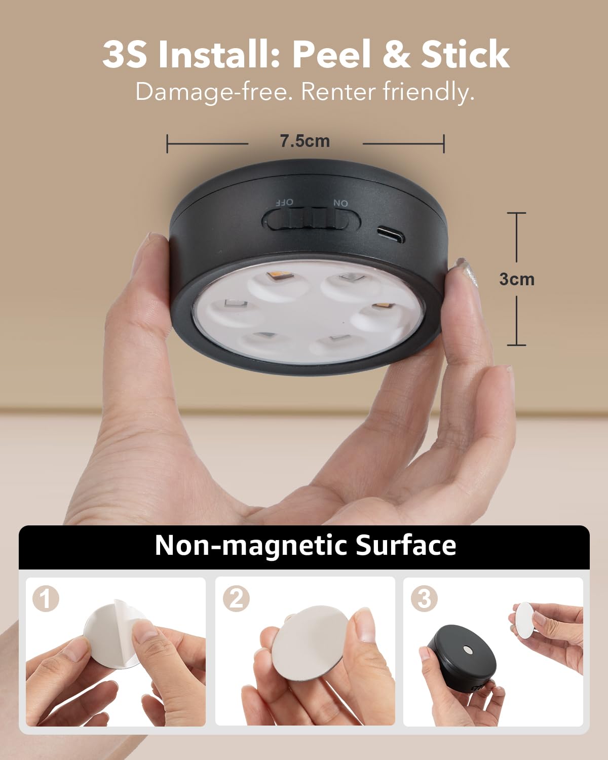 Luce LED Vetrina RGB Ricaricabile USB, Nero Faretto Colorato a Batteria da 2400mAh Luci Armadio Senza Fili con Telecomando e Magneti Luce Sottopensile Cucina LED Adesiva Lampada Sotto