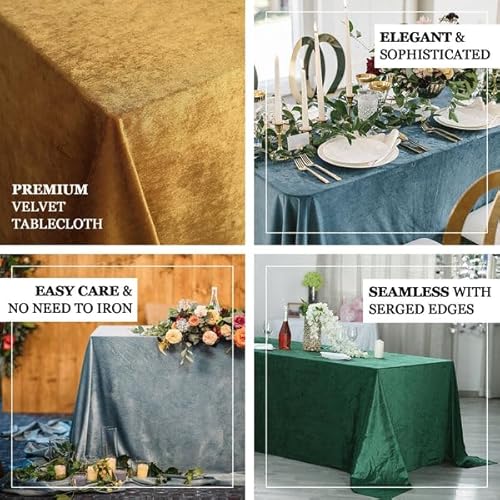 Efavormart Premium Velvet Purple 90" X 156" Rectangle Tablecloth For Wedding Party Events #TOP3