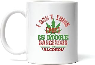Cannabis Gift for Alcohol Abstainers Adult Men Women 11oz 15oz White Coffee Mug