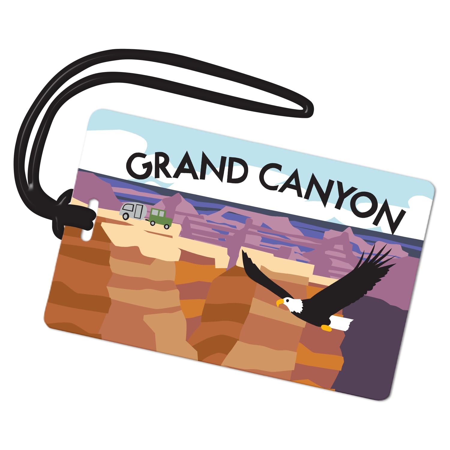 R. Nichols Grand Canyon Luggage Tag - Sturdy Waterproof Plastic Travel Labels for Baggage, Suitcases, Backpacks, and Diaper Bags, 2.5 Inch x 4 Inch