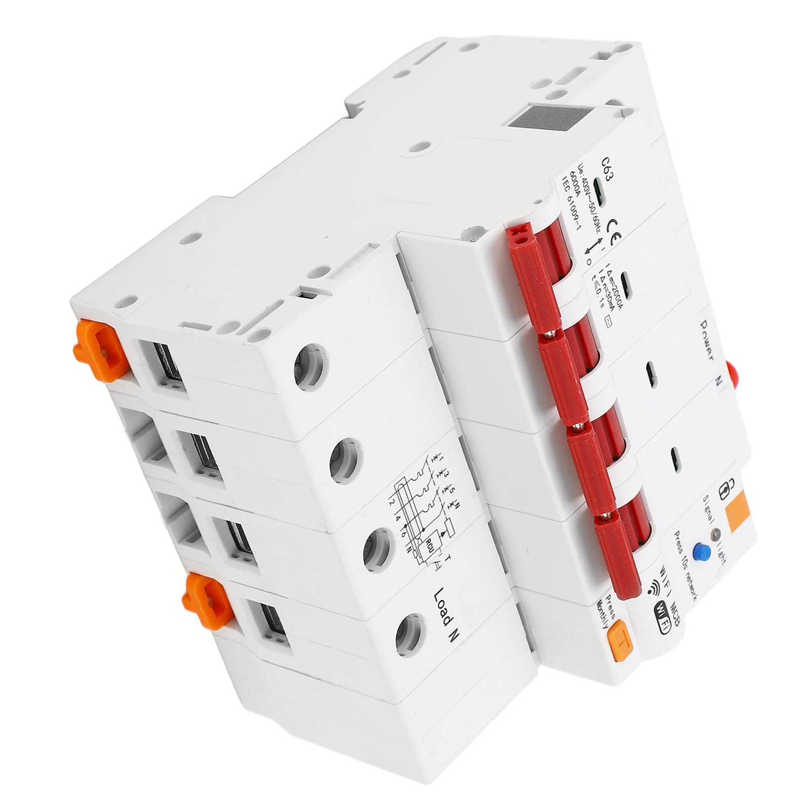 Wyciek Wyłącznika WiFi Wyłącznik Obwodu WiFi, Inteligentny Przerywacz Pilot Zdalnego Sterowania Przerywacz na szynę DIN AC400V 63A 4P