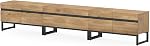 Wampat Modern TV Stand for 110 inch TVs, 3 in 1 Entertainment Center with Storage Cabinets and Metal Base, Media Console for Living Room, Oak