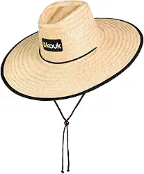 Chapéu Praiano de Palha Nacional Aba Larga Proteção Sol Praia Saida com Viés na Borda