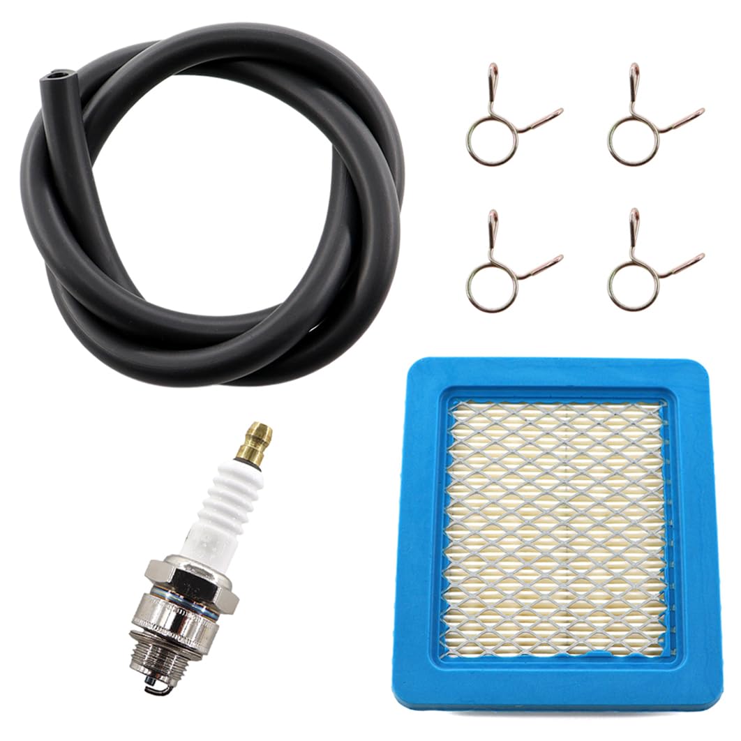MCHNIC Air Filter Service Kit For Hayter Harrier 41, 48, 56, Spark Plug 2ft Fuel Line, Clamps, Quantum 491588S