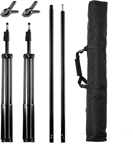Miniatura 7 de Kit de sistema de soporte de fondo ajustable de 10 pies para estudio fotográfico y video, con bolsa de transporte