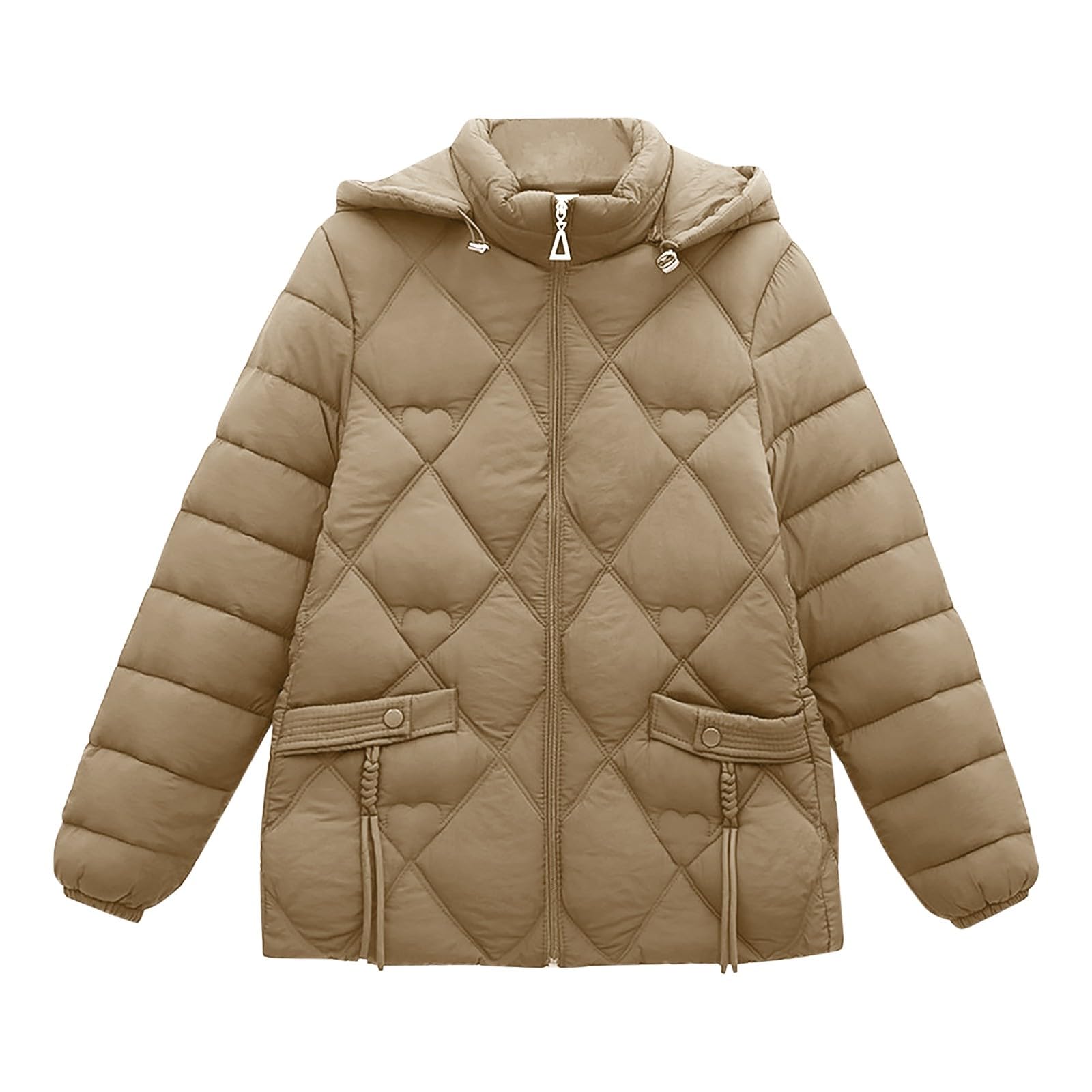 Generico Piumini Donna Leggeri, Giacca Trapuntata Donna Leggero Trapuntato Con Cappuccio Ultra Leggero Giacca Invernale Antivento Tinta Unita Casual Caldo Giacconi Per Tempo Libero