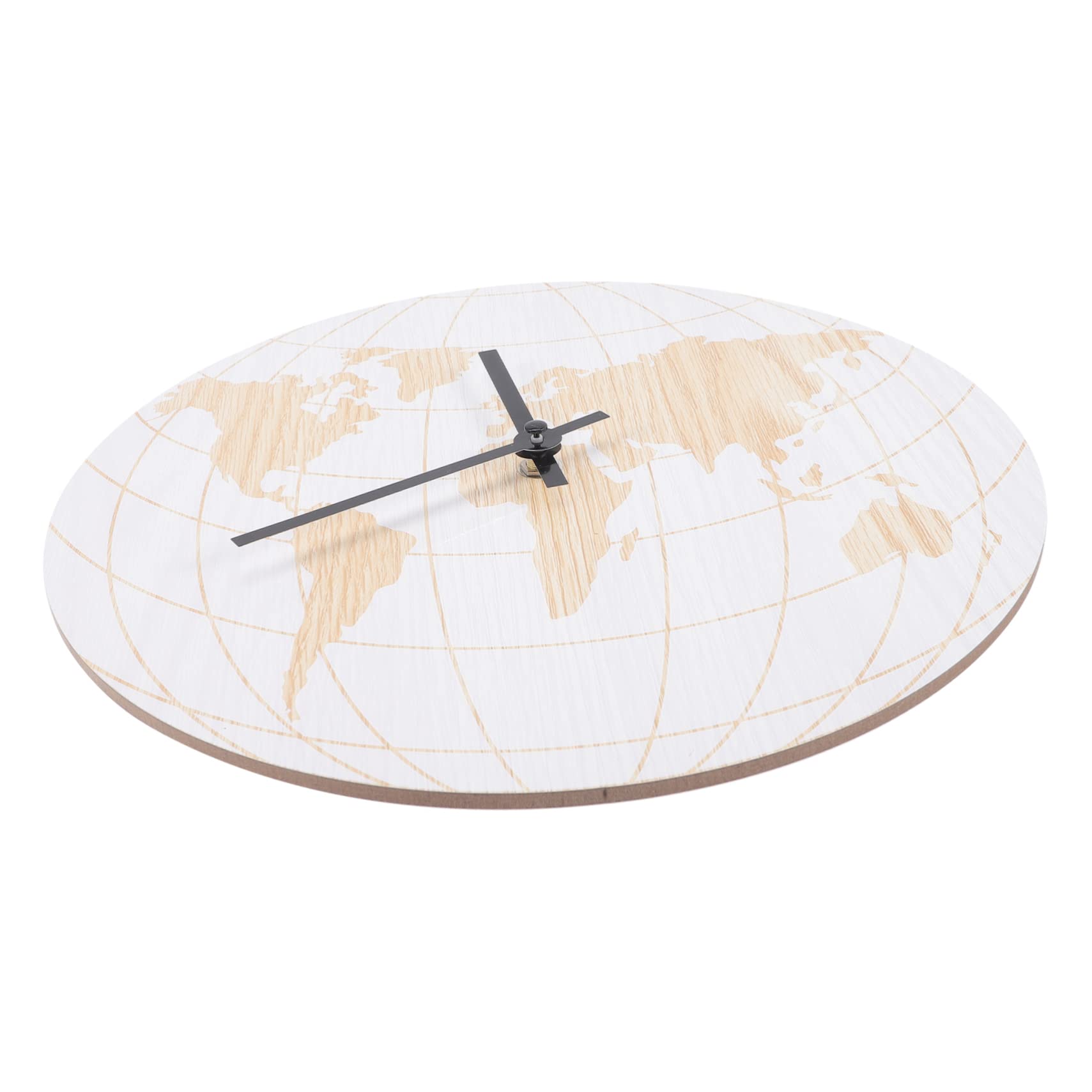 Pendule silencieuse sans tic-tac avec motif carte du monde rétro