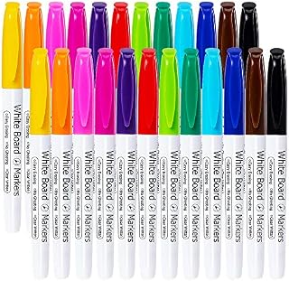 Whiteboard Pens, 24 Dry Wipe Markers, Thin WhiteBoard Markers, White Board Pens Colour, Dry Erase Marker for Whiteboards, WhiteBoard Marker Pens for Kid Adult