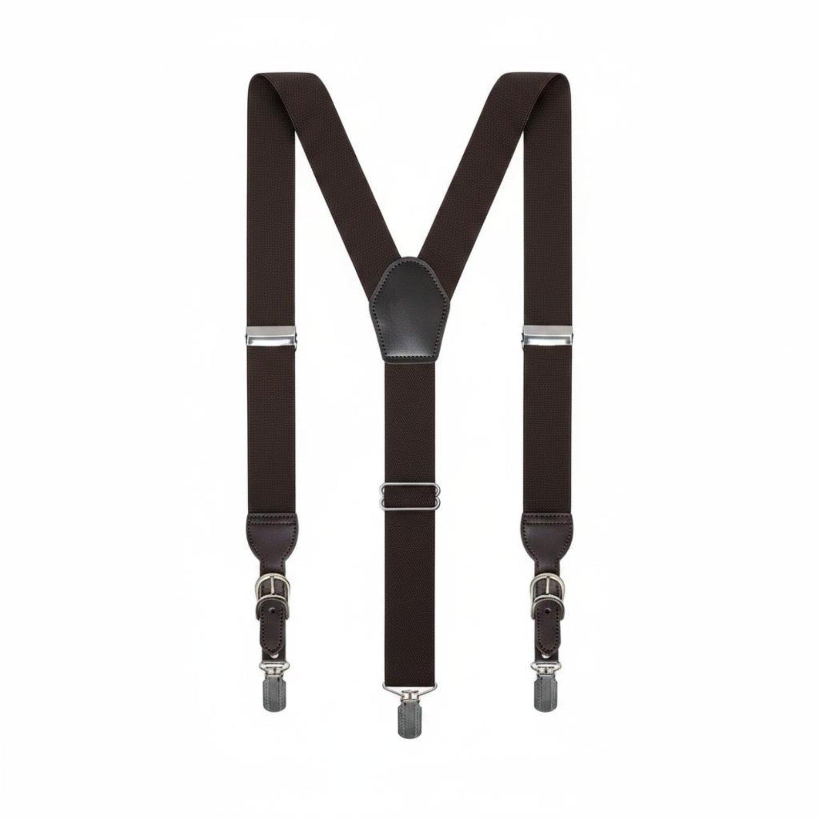 Adjustable Y-Back Suspenders Elastic Strapping Heavy Duty Clip Suspenders Leather Reinforced Suspender Suspenders for Workwear, Casual Wear Coffee|Clothing Shoes & Accessories| Mens Acces-image-38