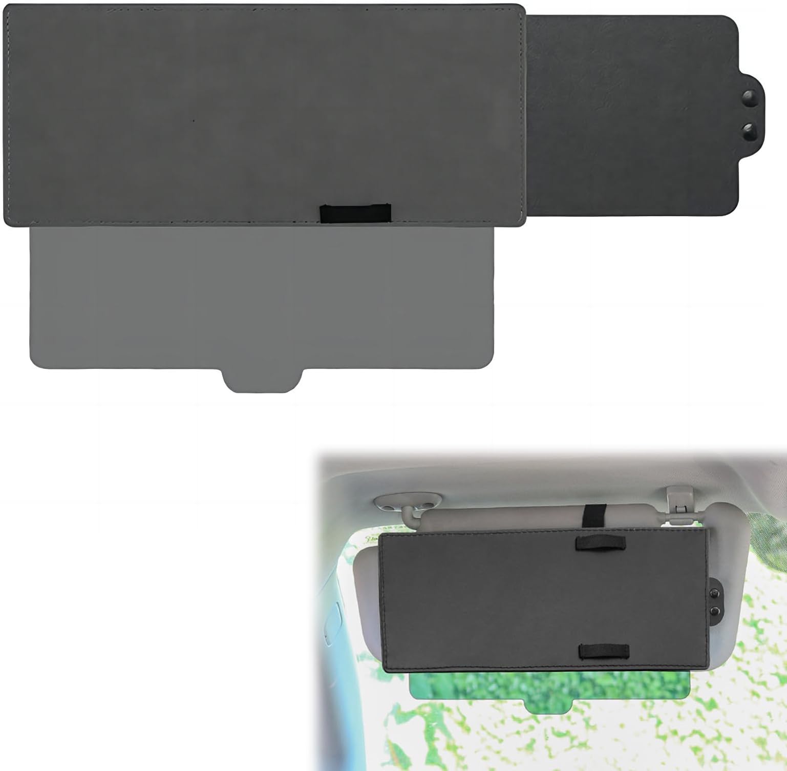 PJLJY Polarized Sun Visor Extension For Car - Adjustable 220° Visor With Organizer, Blocks Glare & UV - View #3